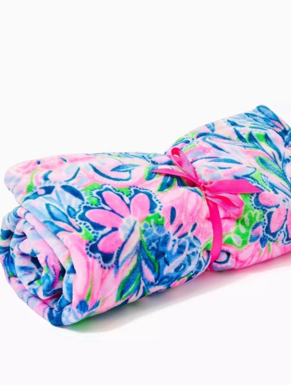 EUC Rare Lilly Pulitzer Paradise Fleece Blanket Throw
